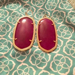 Kendra Scott Danielle purple jade earrings.